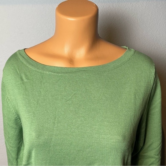 Silk Knit Green Charter Club Boatneck Top - Picture 2 of 5